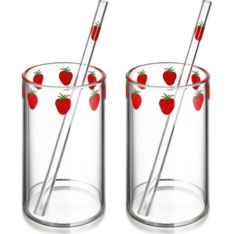Lot de 2 gobelets à paille pratiques pour la maison, bouteilles à paille transparentes et compactes pour l'intérieur-11.00X6.50X6.50CM (1/4)