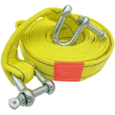 High strength towing strap, single-layer U-hook, 3 meters long, for automotive use. (1/5)