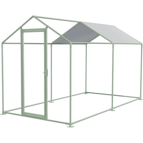 Structure Parc À Poules - Enclos 8m² Ø32mm 4x2x2,25m - Acier Galvanisé - Sans Grillage