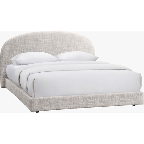 RANIA Lit double en tissu beige 160x200 cm (1/5)
