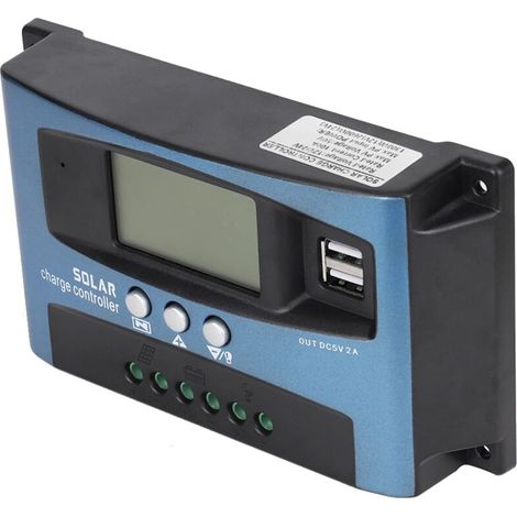 Contrôleur de Charge Solaire MPPT 40/50/60/100A, Régulateur de Batterie Intelligent de Contrôleur de Regulateur Panneau Solaire USB 12V 24V avec écran LCD(60A) (1/5)