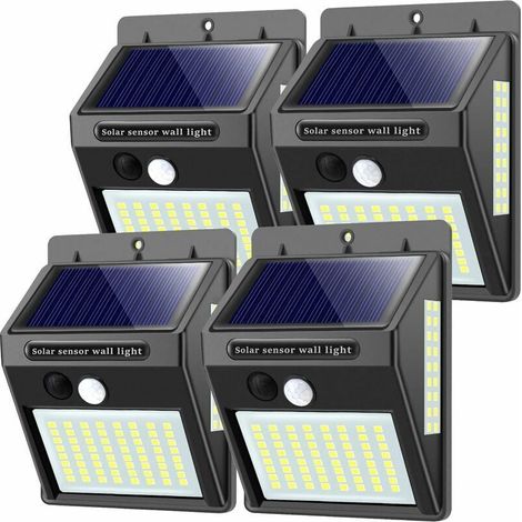 Lumière Solaire Extérieure 100 LED 1000 Lumens Détecteur de Mouvement Étanche Applique Murale