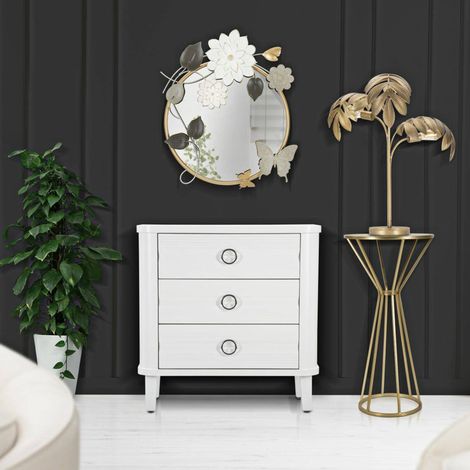 Dmora - Cajonera Tribeca, Cómoda multiusos, Cómoda de dormitorio, Gabinete con cajones, 81x40 h84 cm, Blanco (1/5)