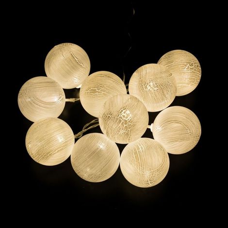 Ghirlanda Led con 10 Palline Bianche 1,25 mt