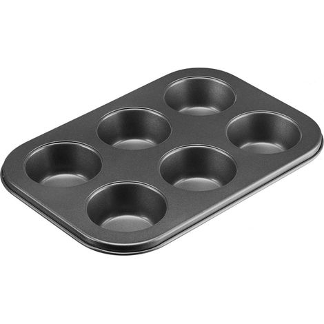Westmark Teglia per muffin, Per 6 muffin, Rivestimento antiaderente, Acciaio stampato a freddo, Back Meister, Antracite, 32882270 (1/5)