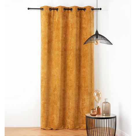 Rideau "colorado" 3 en 1 thermique, obscurcissant et phonique 135 x 260 cm – 100% polyester - 135x260cm - Moutarde (1/3)