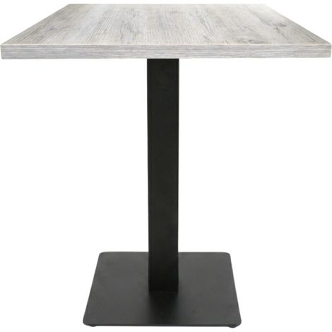 Table intérieure DRIFT WOOD COUNTRY 60x60 cm avec le pied IRON black plat