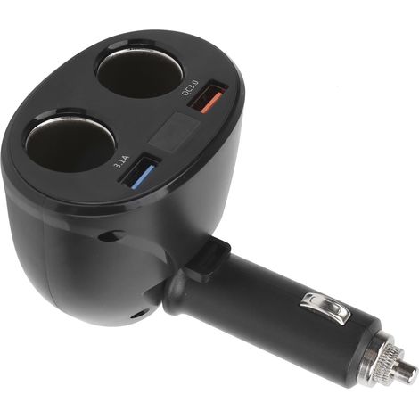 Adaptateur allume-cigare double USB, chargeur prise 12V/24V avec répartiteur pour voiture (1/5)