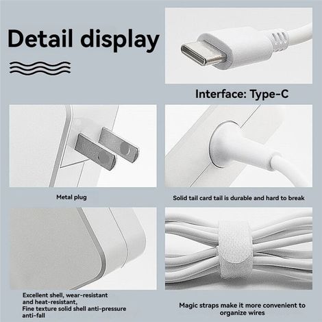 90W USB-C Laptop-Netzteil Type-C PD Schnelllade-Wandladegerät EU-Stecker (1/5)