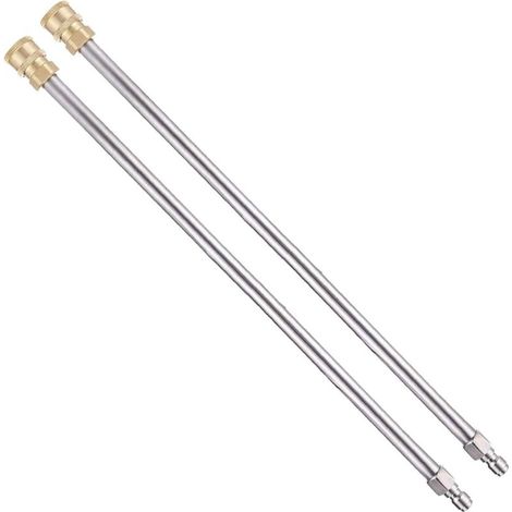 Rallonge de lance pour nettoyeur haute pression, 38 cm de rallonge pour nettoyeur haute pression, raccord rapide 1/4 pouce, 4000 PSI, 2 pièces (1/5)