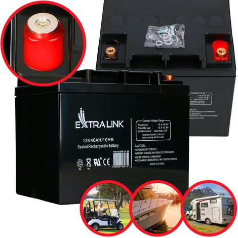 Batterie AGM - EXTRALINK - 12 V 40 Ah - Sans entretien - 600 cycles - Résistante aux vibrations (1/5)