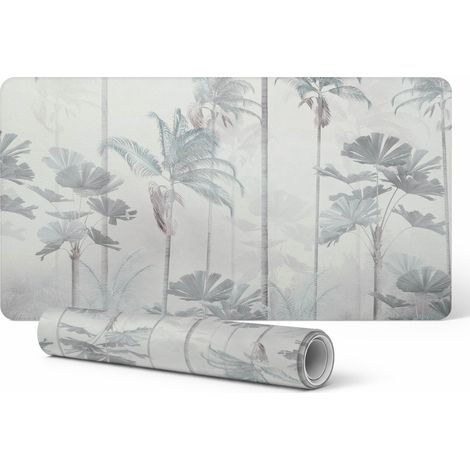 Alfombrilla antideslizante para rat贸n y teclado con dise帽o de delicada jungla, 100x50 cm.