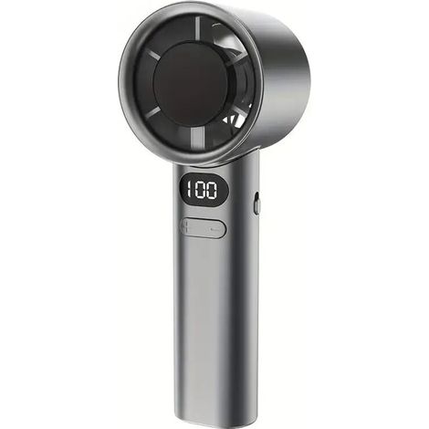 Mini ventilatore portatile con display LCD digitale per casa, ufficio e viaggi, regolazione continua della velocità, silenzioso e compatto - Crezuo