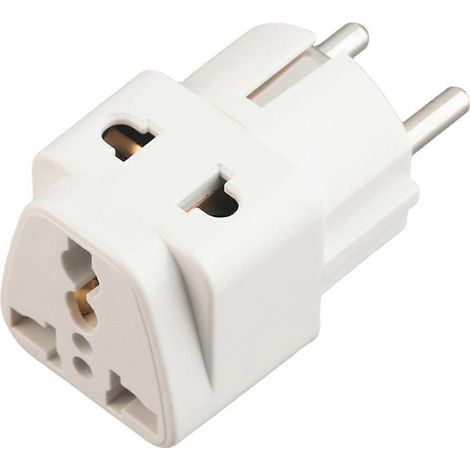 Adaptateurs européens, rallonges de prise, accessoires de voyage, adaptateurs de prise secteur, adaptateurs à double port-6.5X3.5cm-White (1/3)