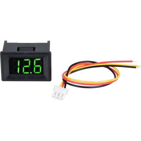 Voltmètre Numérique DC 0-100V Étanche LED Vert 0.36" pour Voiture (1/5)