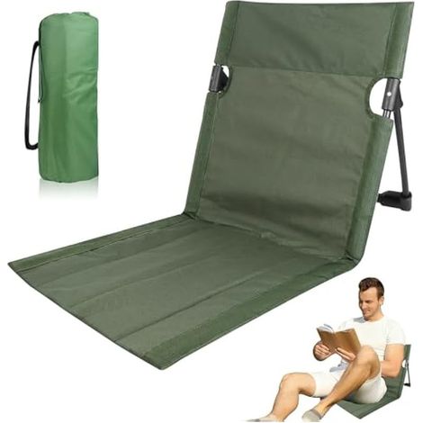 Strandstuhl, Strandmatte mit Rückenlehne, tragbarer Stuhl mit Rückenlehne für Strand, Camping, Klappstuhl, Kissen für Camping, Wandern, Urlaub, Strand (1/5)