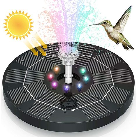 Elektrischer Solarbrunnen, Solarwasserpumpe, Solarpanelpumpe, 3-W-Schwimmpumpe für die Gartenbewässerung im Freien – für Garten, Terrasse und Vögel (1/5)