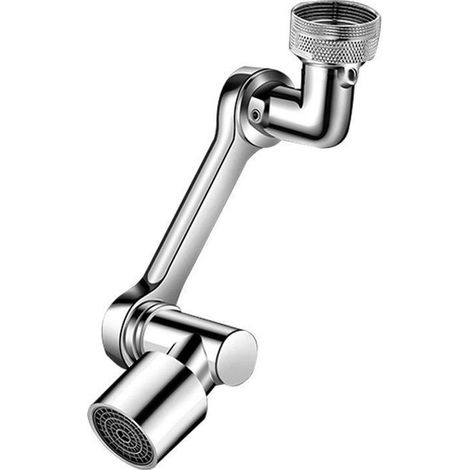 Rallonge de robinet multifonction à bras mécanique, adaptateur de robinet d'évier rotatif, joint argenté (1/5)