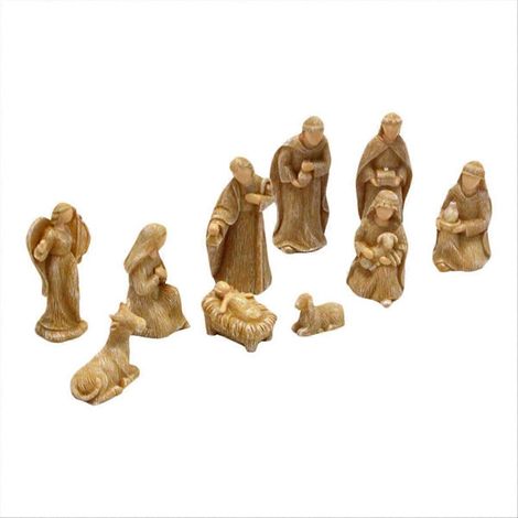 Weihnachtskrippe, handgefertigtes Dekorationsset mit Ornamenten, Geschenkbox für Weihnachtsbaum und Tisch (1/5)