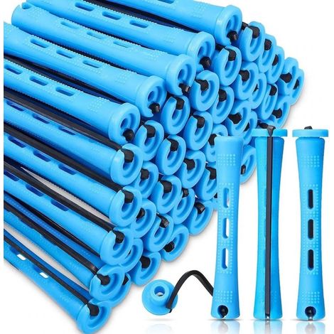 6 juegos de pinzas para el cabello rizado europeas nuevas para mujer - largas con revestimiento 0,9  8,2 cm (10 azules) (1/5)