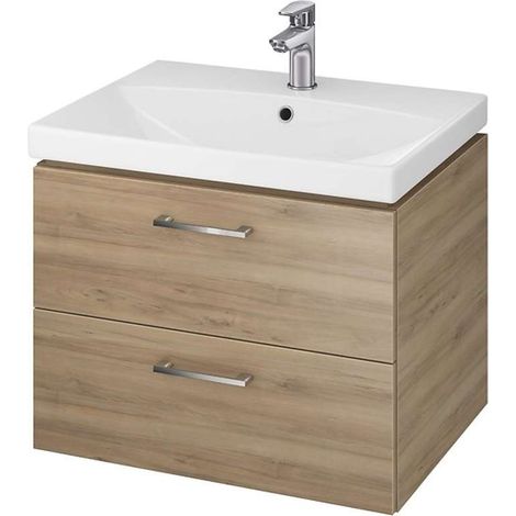 Cersanit Lara - Armario con lavabo, 45x59x45 cm, 2 cajones, nogal S801-143-DSM