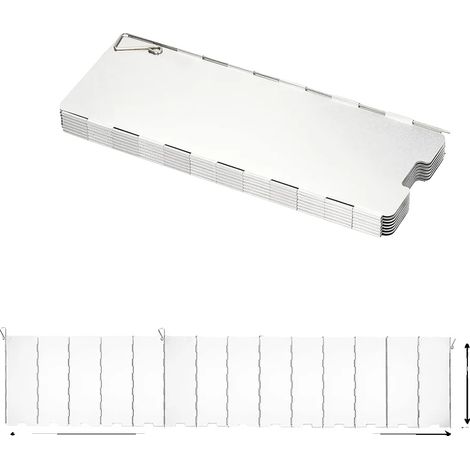 Parabrisas, diseño portátil, aleación de aluminio duradera, 14 placas (1/2)