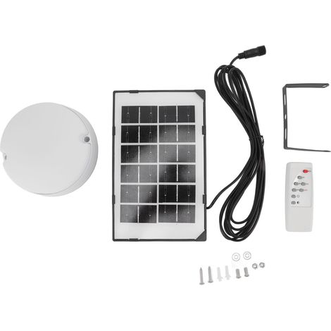 Lampe Solaire Plafonnier - Télécommande - Fonction Minuterie 3H/5H/8H - Câble Extensible 85 M - Alimentation Solaire ou Pile - 1 Pièce (1/5)