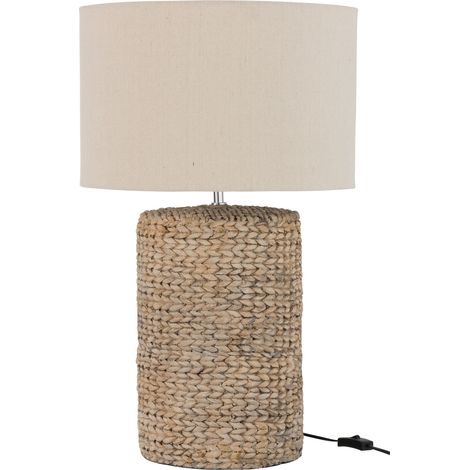 Lampe à poser 42x42x70 cm en coton et béton (1/3)