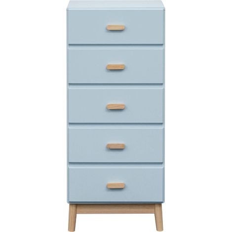 Cajonera Rebecca Mobili Kuro 115x50x40 MDF Bois Celeste Marrón Escandinavo