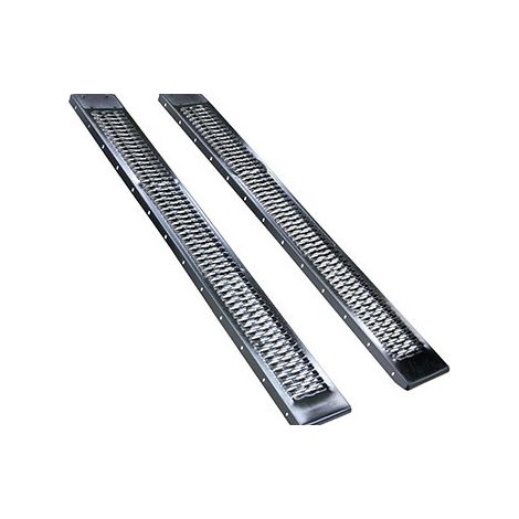 Jeu de 2 rampes droites en acier L: 195cm l: 23cm, profil antidérapant d'une capacité maximum de 450
