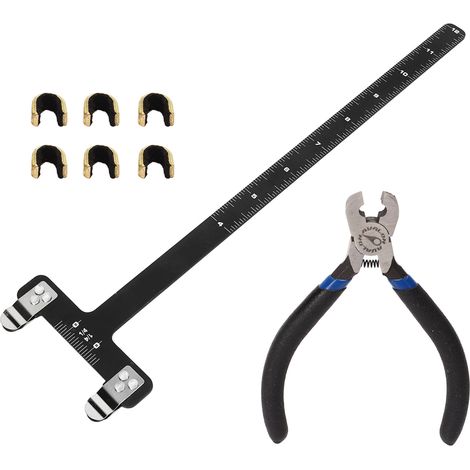 Pince de réglage pour corde d'arc avec T-règle et boucle d'encoche - Accessoire noir pour arc à poulies (1/5)