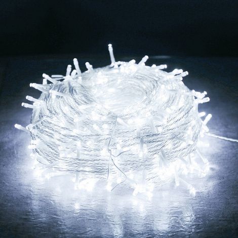 Guirlande Lumineuse Sapin de Noël 500LED 50M Guirlande Lumineuse Extérieure Intérieur Guirlande Led Exterieur Decoration Noël Guirlande Electrique Sapin (Blanc)[Version plug-in]