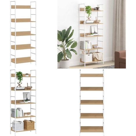 Bibliothèque à 5 niveaux chêne 60x27,6x158,5 cm bois ingénierie - Bibliothèque Murale - Étagère Ouverte - Bibliothèque Industrielle - Rangement Intérieur - Meubles Salle À Manger - Home & Living (1/5)