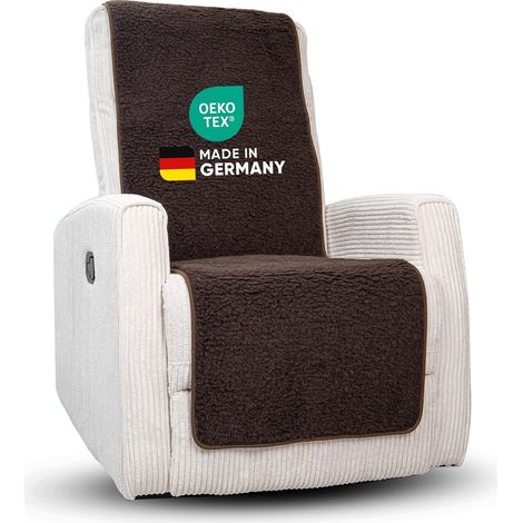 Housse de fauteuil Novaliv pour fauteuil relax marron - housse de fauteuil universelle sans accoudoirs - housse de fauteuil de protection en laine