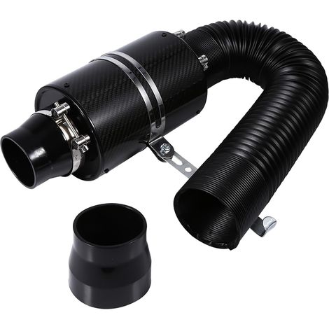 Kit di induzione del filtro dell'aria, kit universale per auto da 3" in fibra di carbonio, tubo di aspirazione dell'aria fredda, kit tubo flessibile di aspirazione