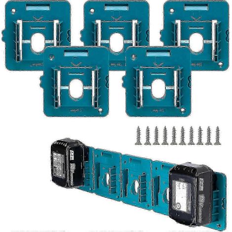 Support de batterie Makita 18 V avec 5 emplacements pour batteries, compatible avec les modèles BL1860, BL1850, BL1840 et BL1830, et incluant 10 vis (édition 0923). (1/5)