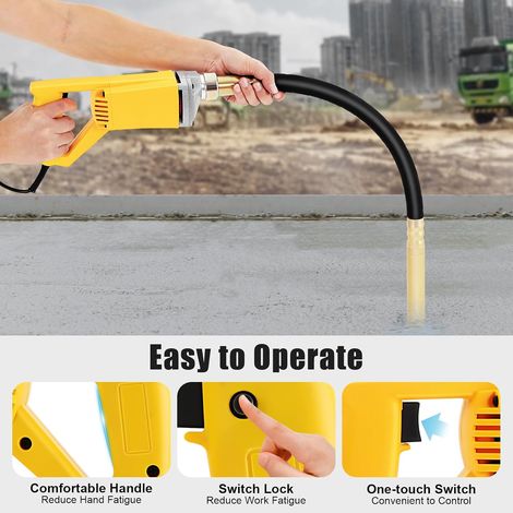 Vibrateur à Béton Électrique, 800W Vibrateur manuel, Outil Vibrant Portatif pour Béton avec Aiguille Vibrante 1m, 4500 tr/min, pour Construction de Routes et Tunnels (1/5)
