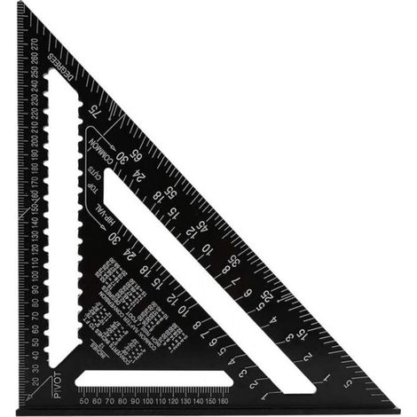 Professional Metric Triangle Square, 30cm High Precision Carpenter's Square, Aluminum Alloy Woodworking Angle Ruler, Speed Square Wood Measuring Tool, Black (1/5)