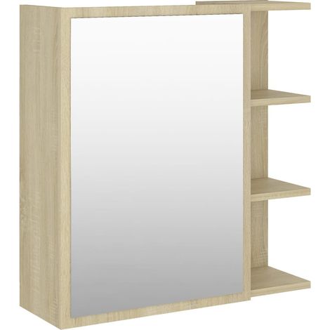 Armoire à miroir de bain Chêne sonoma 62,5x20,5x64 (1/5)