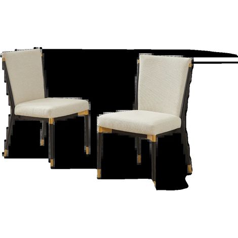 Silla de comedor, diseño que ahorra espacio, asiento cómodo, 2 piezas-H (1/2)
