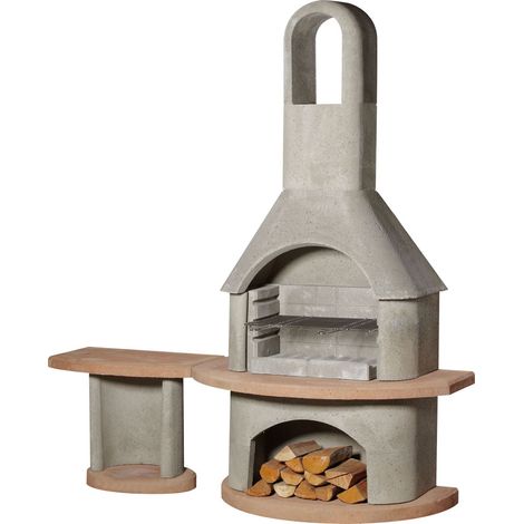 Buschbeck Gartenkamin Carmen inkl Tisch BBQ Kohlegrill Holzgrill Grillkamin (1/2)