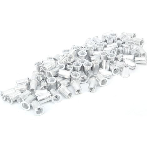 100 écrous à riveter à traction, tête plate en aluminium, accessoires de quincaillerie verticale WJ‑30045M8 (1/5)
