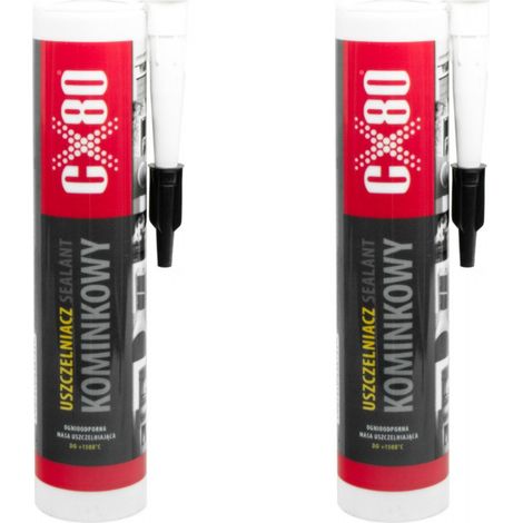 CX80 Kamin-Dichtstoff Feuerfester Dichtstoff für Öfen und Kamine 300 ml x2 (1/2)