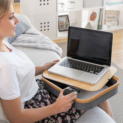 Escritorio portatil para portatil con bandeja de almacenamiento larage innovagoods
