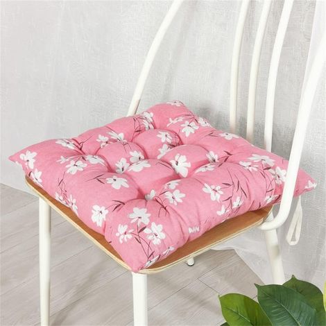 Coussins de Jardin, Lot de 2 Impression Coussin Exterieur avec Liens, Epais Coussin Chaise Lin Galette de Chaise pour Intérieur Patio Coussin Chaise Exterieur (Sakura,50x50cm)