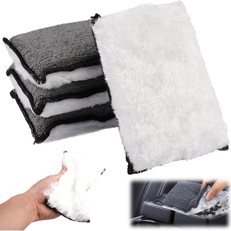 4 Pièces Éponge de Nettoyage Intérieur Voiture 15 X 10 X 2,5 cm Tampons (1/5)