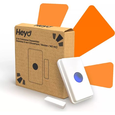 Émetteur 3-en-1 sans-fil supplémentaire - Portée 700 mètres - Ouverture - Bouton - NO/NC (HEYO)