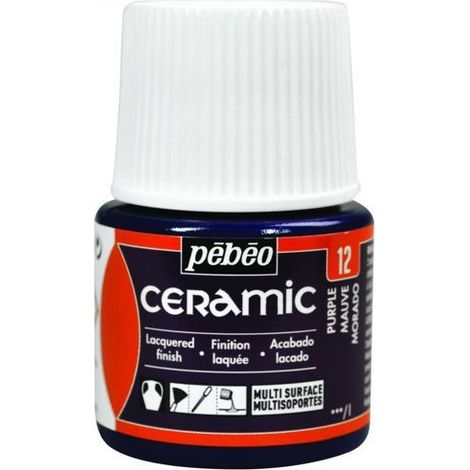 Peinture céramique décorative et résistante à FROID PEBEO 12 VIOLET 45ml (1/4)