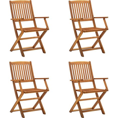vidaXL Sedie da Giardino Pieghevoli 4 pz in Legno Massello d'Acacia (1/5)