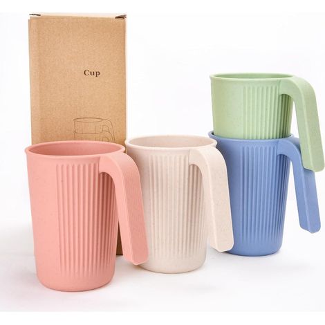 Bruchfeste Trinkbecher 4er Set 350ml mit Griff, BPA-frei, spülmaschinenfest (1/5)